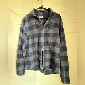 Marine Layer 100% Organic Cotton Dark Gray Plaid Shirt